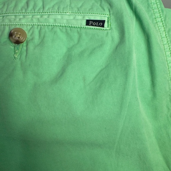 Polo Ralph Lauren Green Flat Front Shorts classic fit 100% cotton - Picture 9 of 9